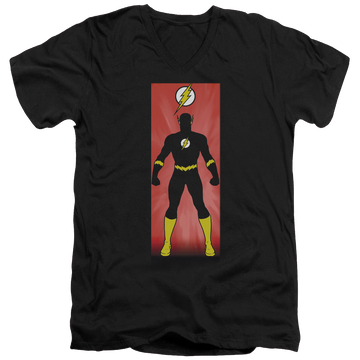 Black men's v-neck t-shirt with Flash Block graphic