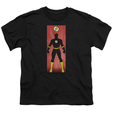 Black youth t-shirt for ages 8 to 12 with Flash Block graphic