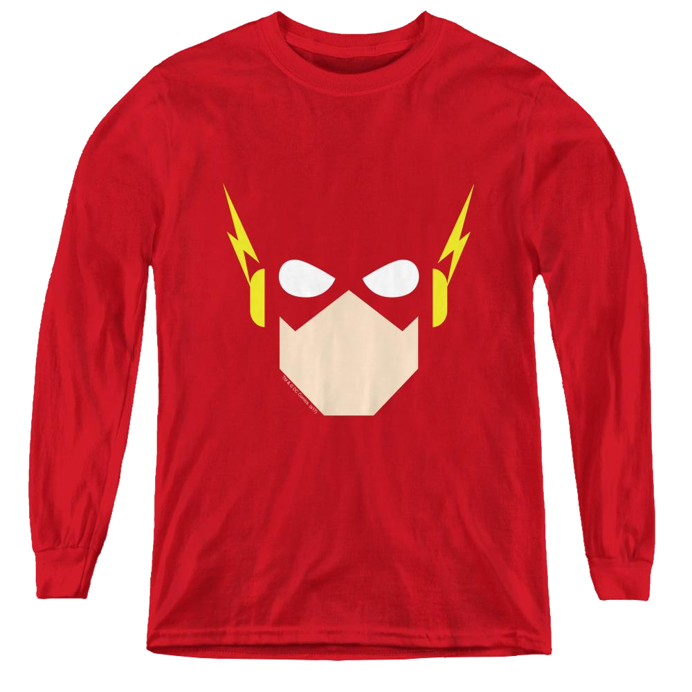 Flash, The Flash Head - Youth Long Sleeve T-Shirt Youth Long Sleeve T-Shirt The Flash
