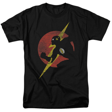 Black men's regular fit t-shirt with Flash Symbol Knockout graphic