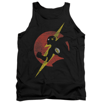 Black men's tank with Flash Symbol Knockout graphic