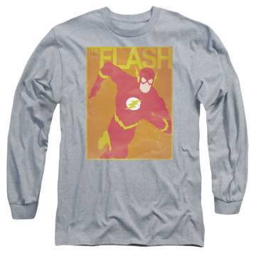Athletic heather men's long sleeve t-shirt with The Flash Simple Flash Poster graphic
