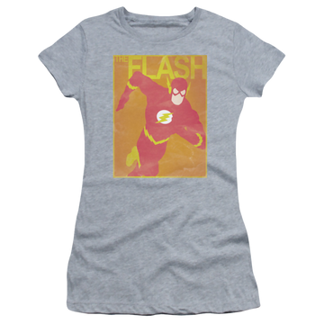 Athletic heather juniors t-shirt with The Flash Simple Flash Poster graphic
