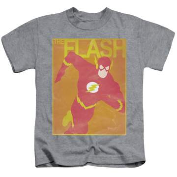 Athletic heather kid's t-shirt for ages 4 to 7 with The Flash Simple Flash Poster graphic