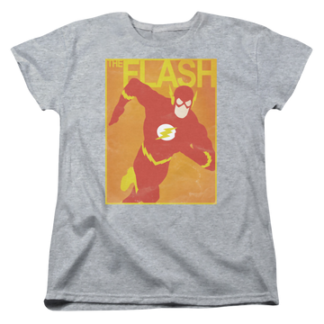 Athletic heather women's t-shirt with The Flash Simple Flash Poster graphic