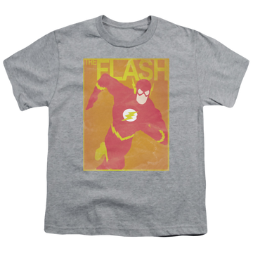 Athletic heather youth t-shirt for ages 8 to 12 with The Flash Simple Flash Poster graphic