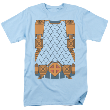 Light blue men's regular fit t-shirt with Deathstroke Uniform graphic