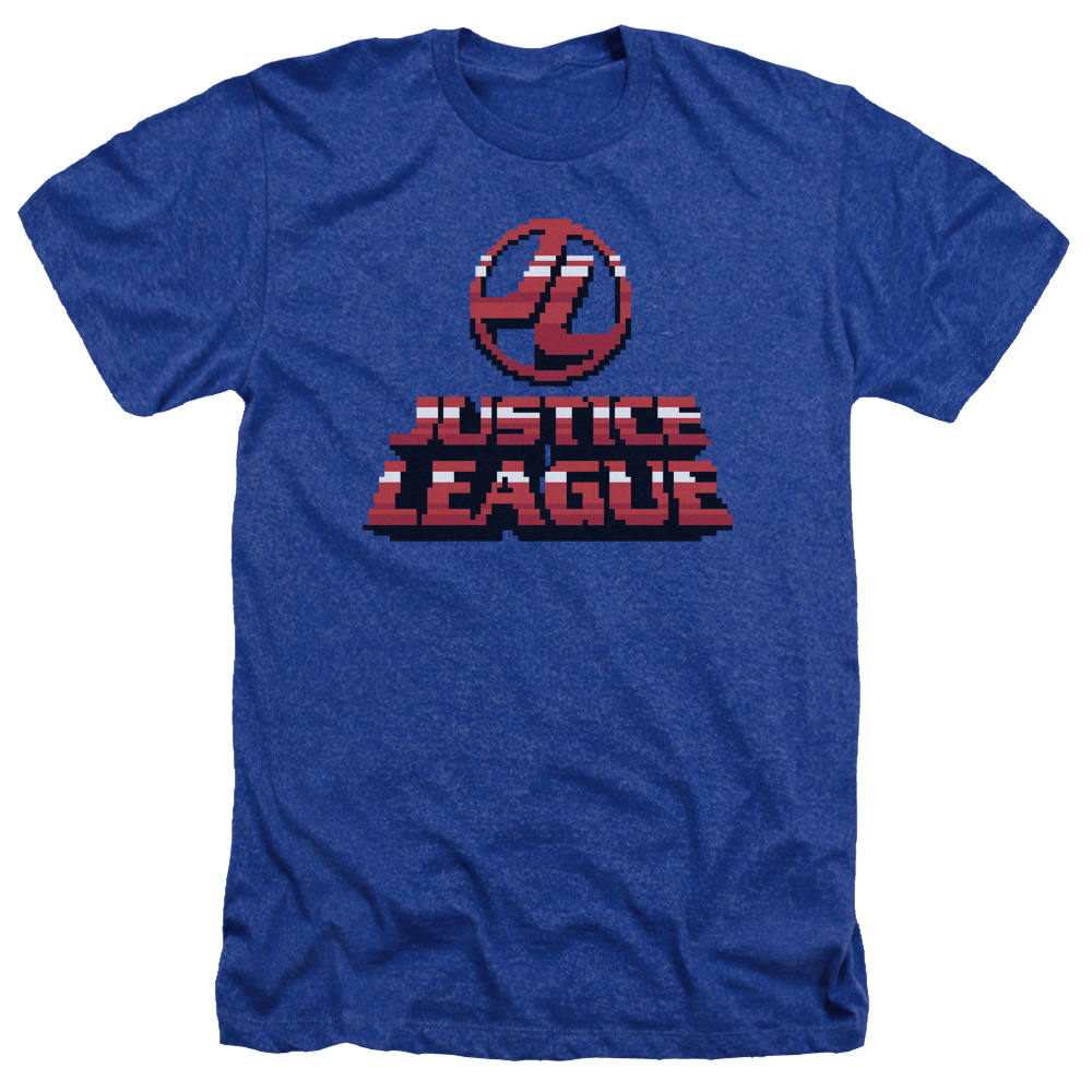 Justice League 8 Bit Jla Men's Heather T-Shirt Men's Heather T-Shirt Justice League