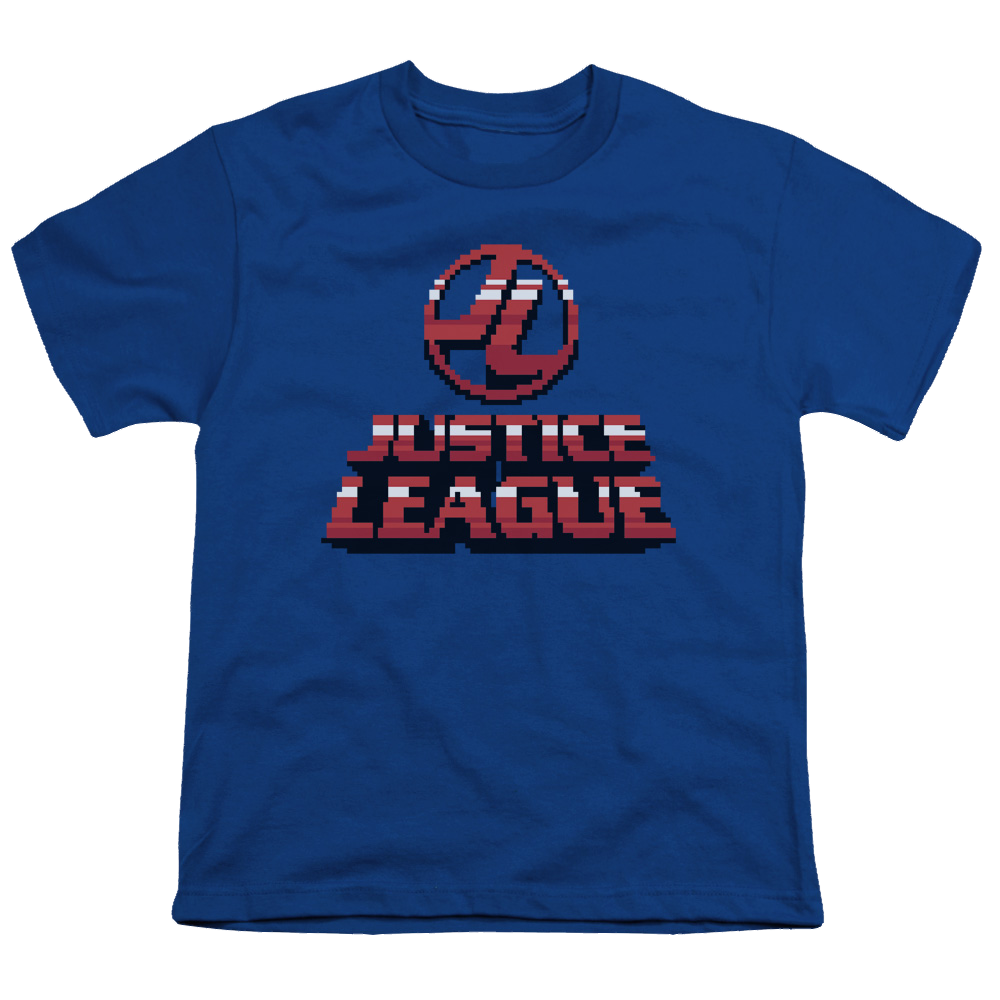 Justice League 8 Bit Jla - Youth T-Shirt Youth T-Shirt (Ages 8-12) Justice League
