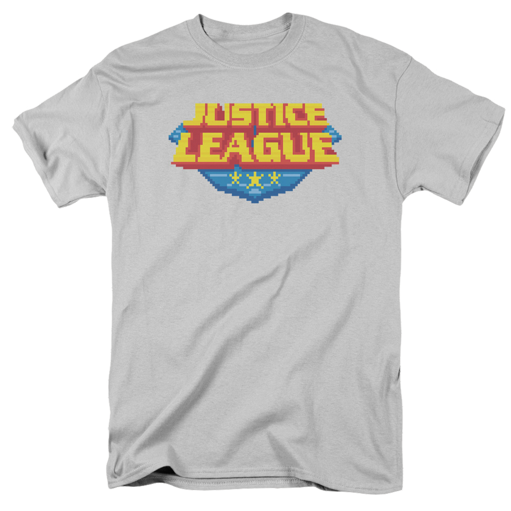 Justice League 8 Bit Logo - Men's Regular Fit T-Shirt Men's Regular Fit T-Shirt Justice League