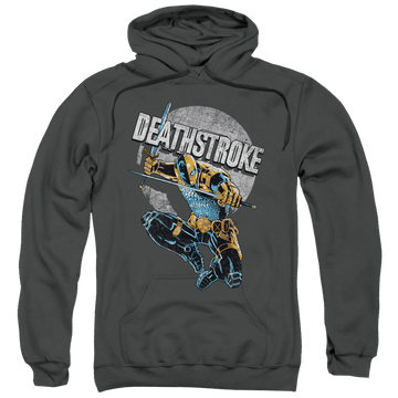 Charcoal pullover hoodie with Deathstroke Retro graphic