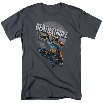 Charcoal men's regular fit t-shirt with Deathstroke Retro graphic