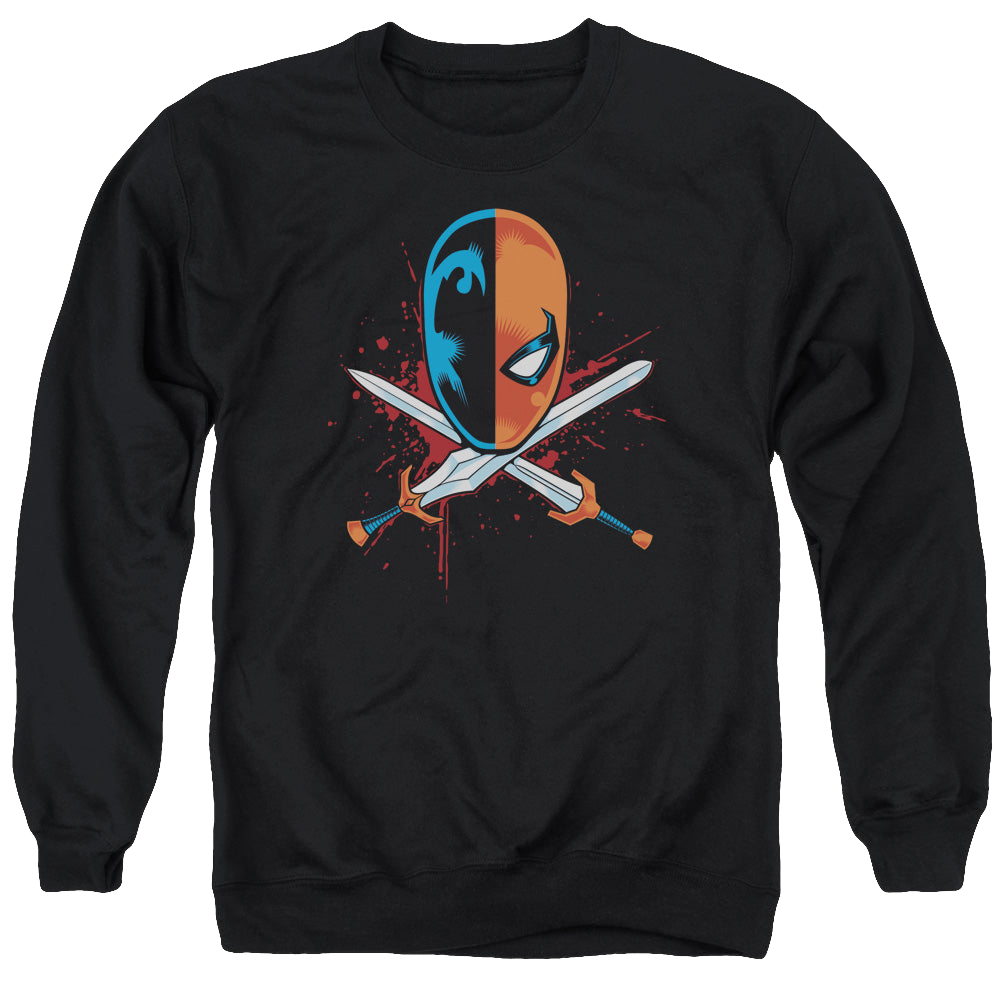 Deathstroke Crossed Swords - Men's Crewneck Sweatshirt Men's Crewneck Sweatshirt Deathstroke