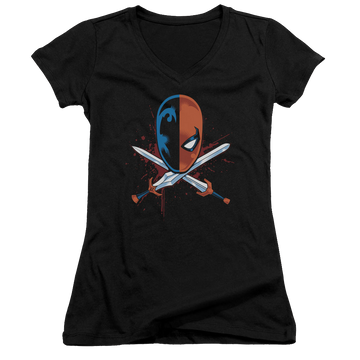 Deathstroke Crossed Swords - Juniors V-Neck T-Shirt Juniors V-Neck T-Shirt Deathstroke
