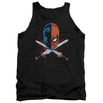 Black men's tank with Deathstroke Crossed Swords graphic