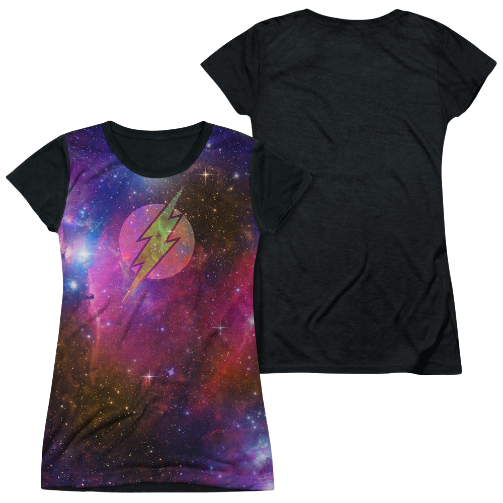Flash, The Flash Galaxy - Juniors Black Back T-Shirt Juniors Black Back T-Shirt The Flash