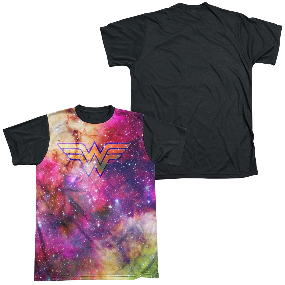 Justice League Wonder Galaxy Men's Black Back T-Shirt Men's Black Back T-Shirt Wonder Woman
