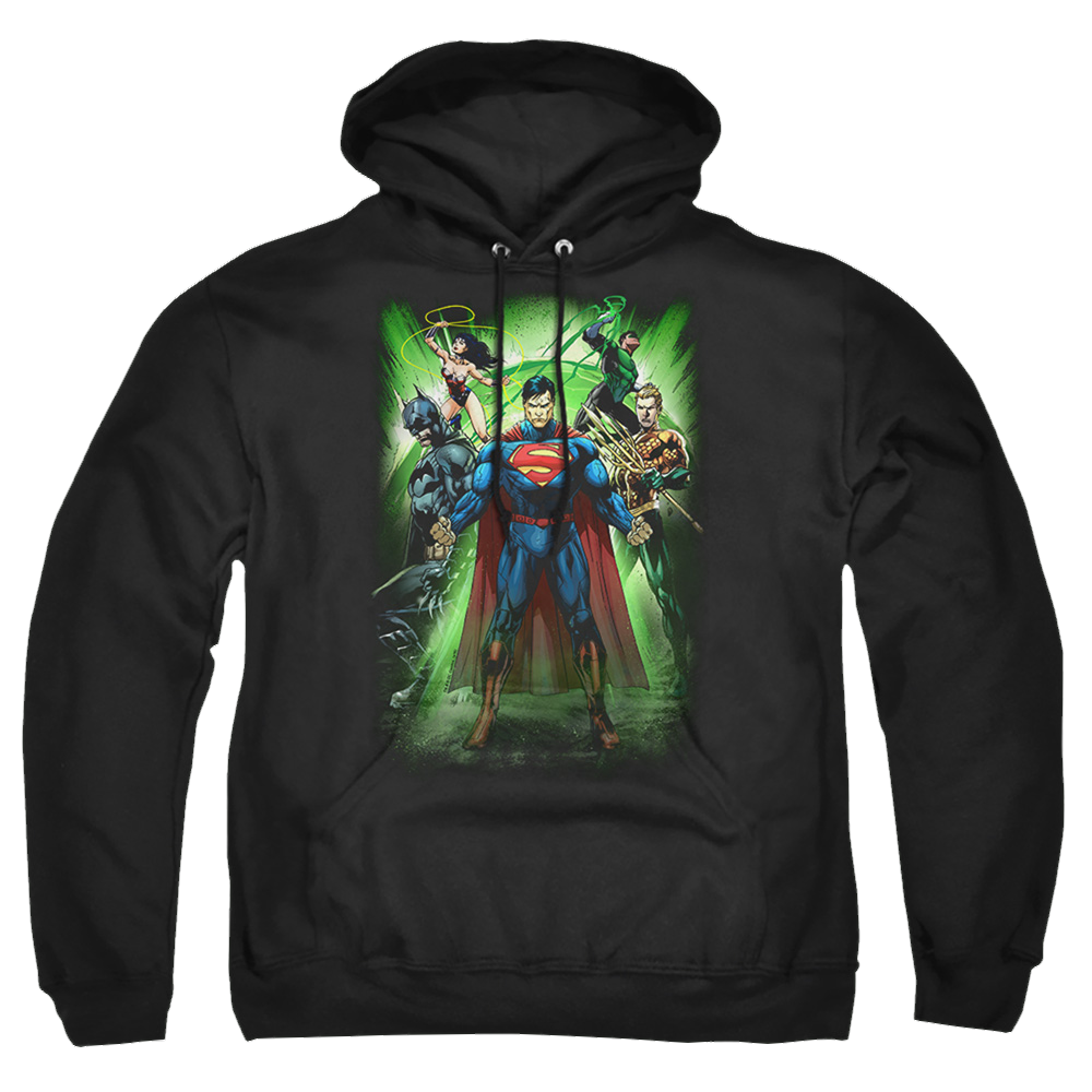 Justice League Power Burst Pullover Hoodie Pullover Hoodie Justice League