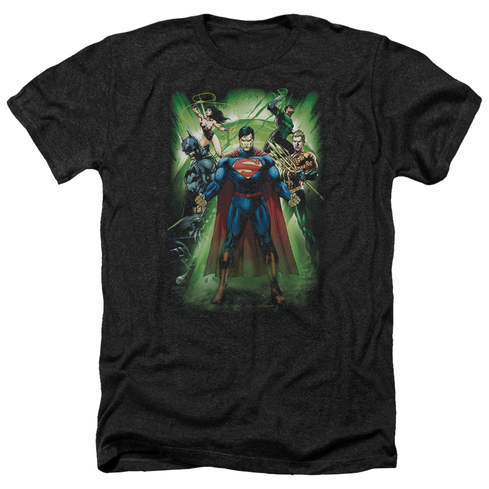 Justice League Power Burst Men's Heather T-Shirt Men's Heather T-Shirt Justice League