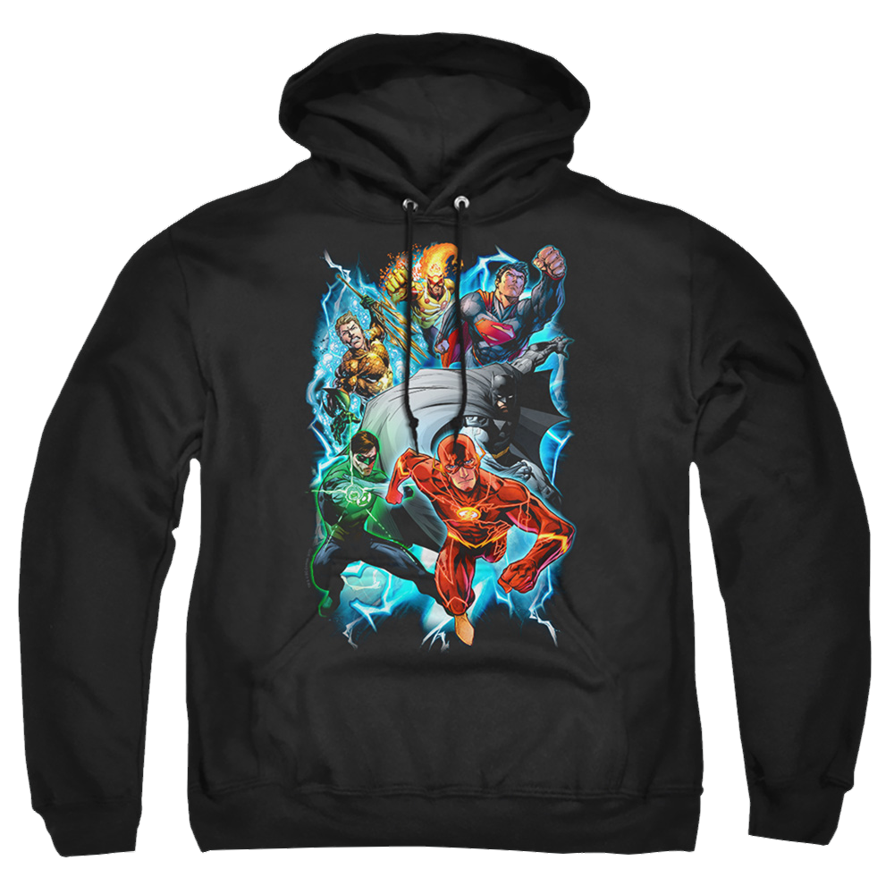 Justice League Electric Team Pullover Hoodie Pullover Hoodie Justice League