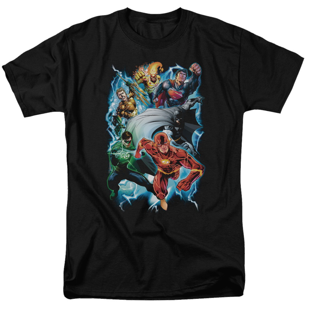 Justice League Electric Team Men's Regular Fit T-Shirt Men's Regular Fit T-Shirt Justice League