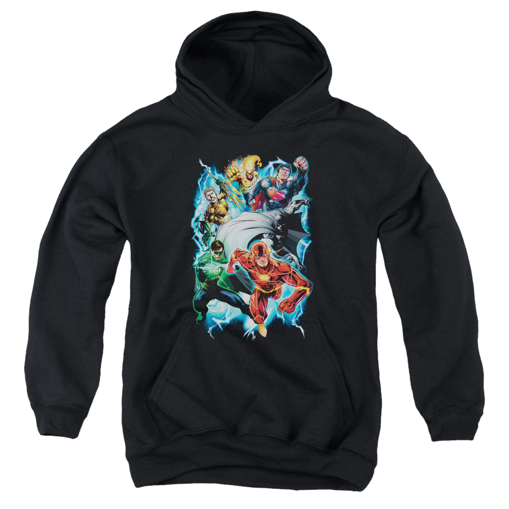 Justice League Electric Team - Youth Hoodie Youth Hoodie (Ages 8-12) Justice League