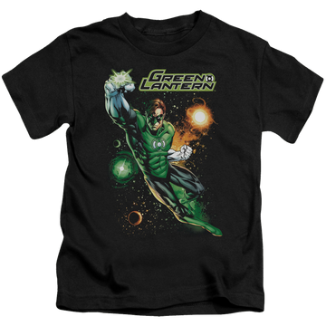 Black kid's t-shirt for ages 4 to 7 with Green Lantern Galactic Guardian graphic
