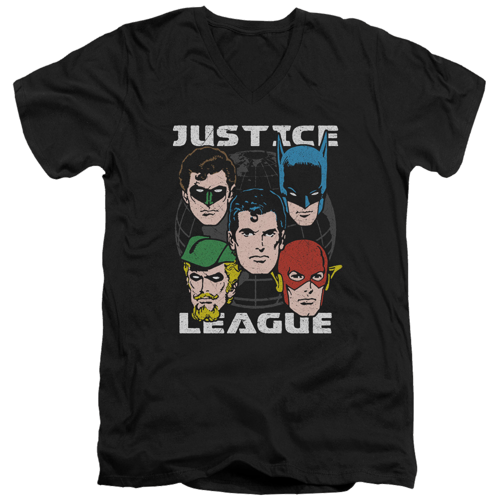 Justice League Head Of States Men's V-Neck T-Shirt Men's V-Neck T-Shirt Justice League