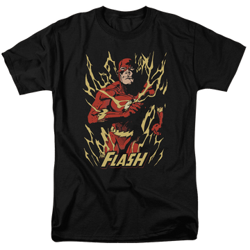 Black men's regular fit t-shirt with Flash Flare graphic