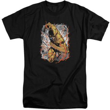 Black men's tall fit t-shirt with The Flash Reversed graphic
