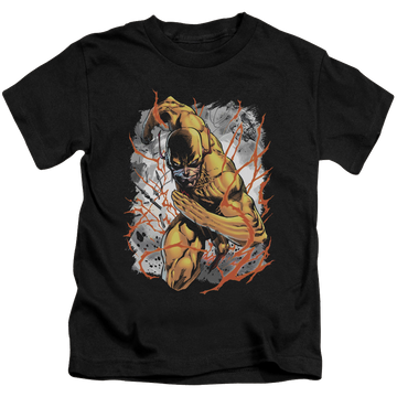 Black kid's t-shirt for ages 4 to 7 with The Flash Reversed graphic