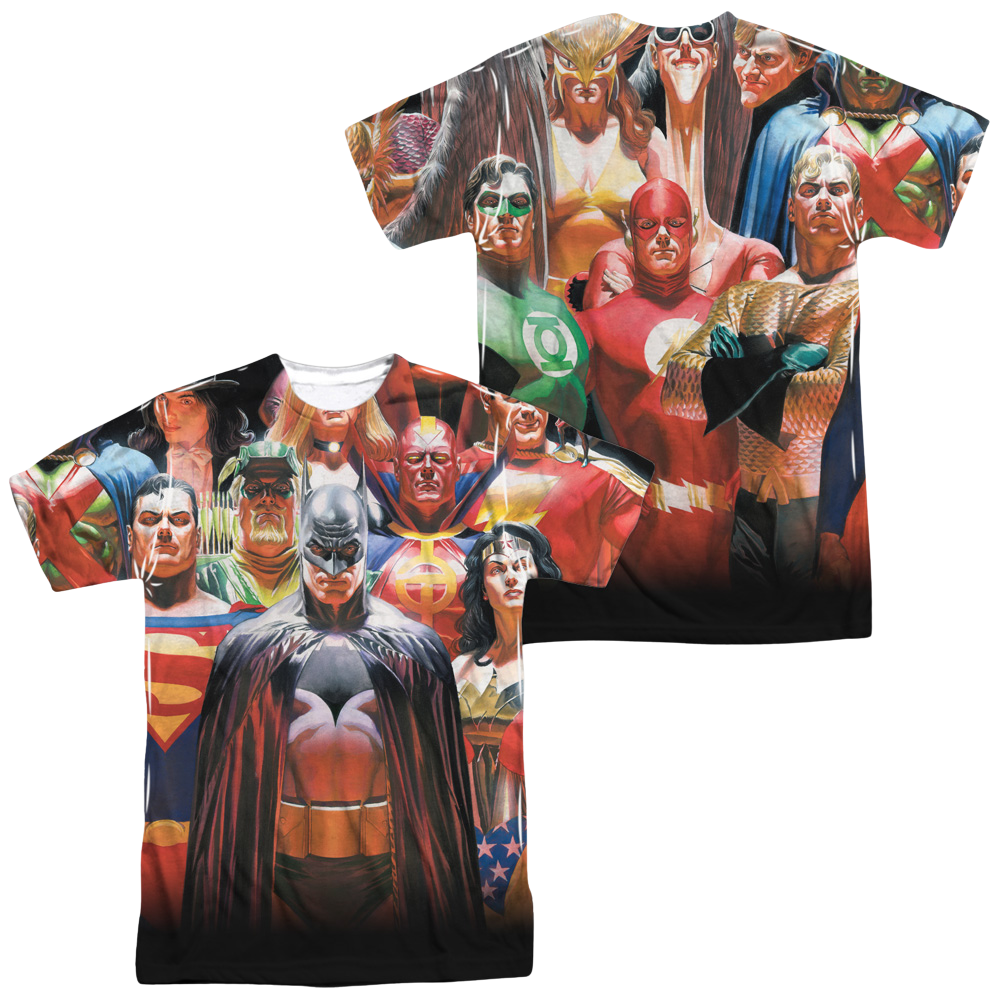 Justice League Wall Of Heroes Men's All Over Print T-Shirt Men's All-Over Print T-Shirt Justice League