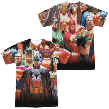 Justice League Wall Of Heroes Men's All Over Print T-Shirt Men's All-Over Print T-Shirt Justice League