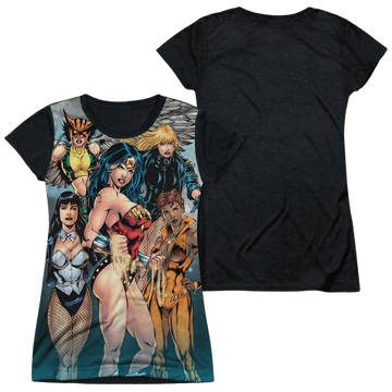 Justice League Gals Night Out Juniors Black Back T-Shirt Juniors Black Back T-Shirt Justice League