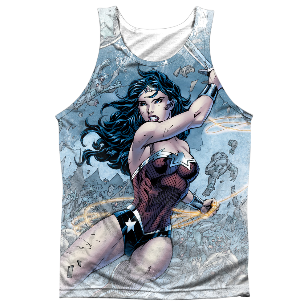 Jla - Wonder Warrior Adult Tank Top Men's All Over Print Tank Wonder Woman