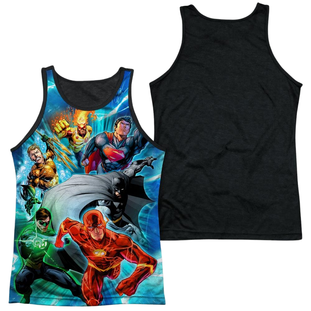 Justice League Lightning Team Men's Black Back Tank Men's Black Back Tank Justice League