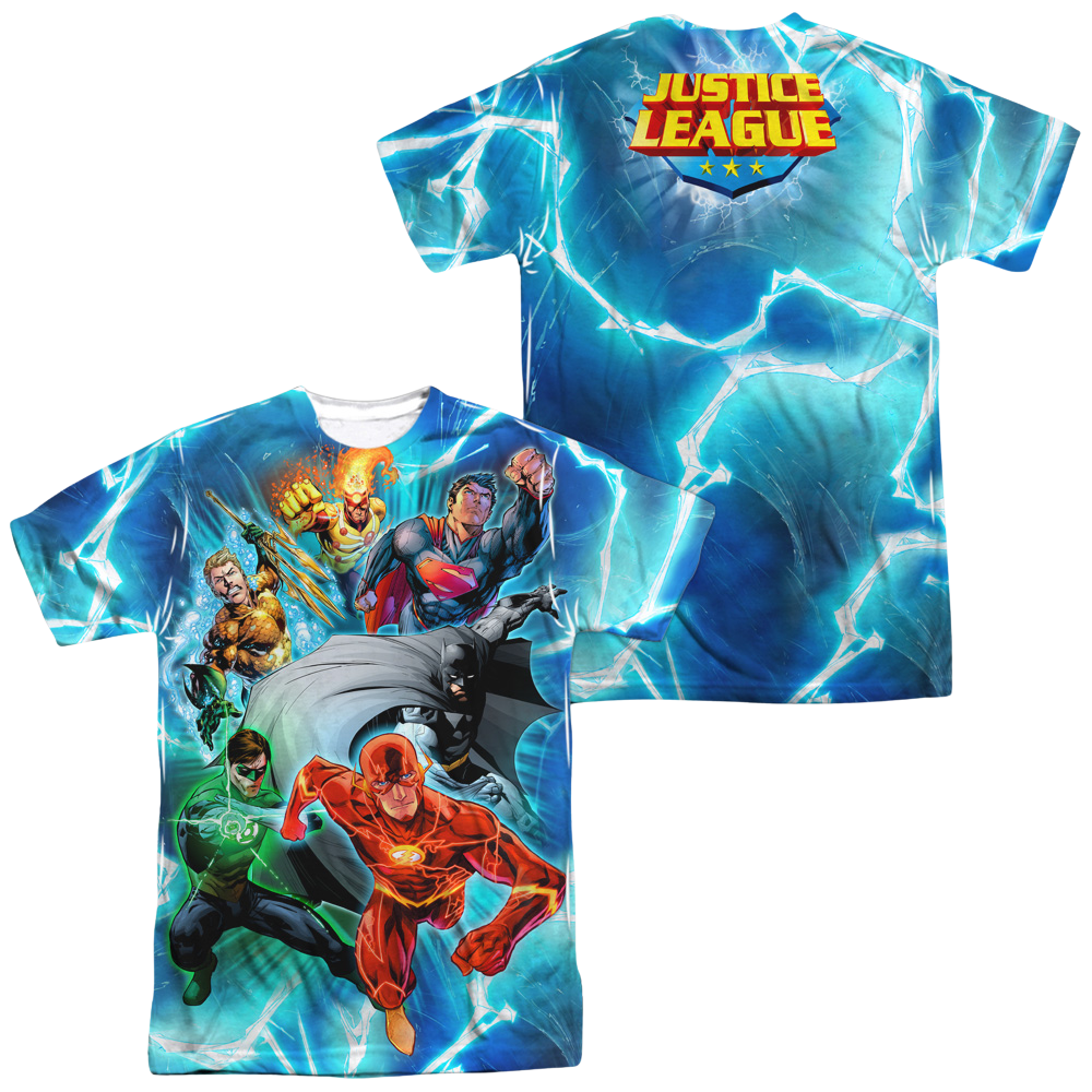 Justice League Lightning Team Men's All Over Print T-Shirt Men's All-Over Print T-Shirt Justice League