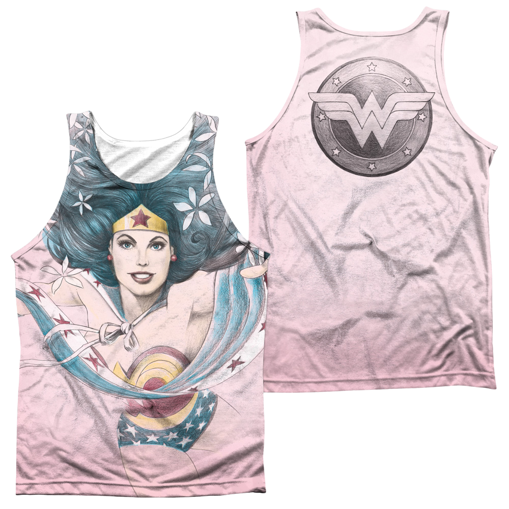 Justice League Sketched Men's All Over Print Tank Men's All Over Print Tank Wonder Woman