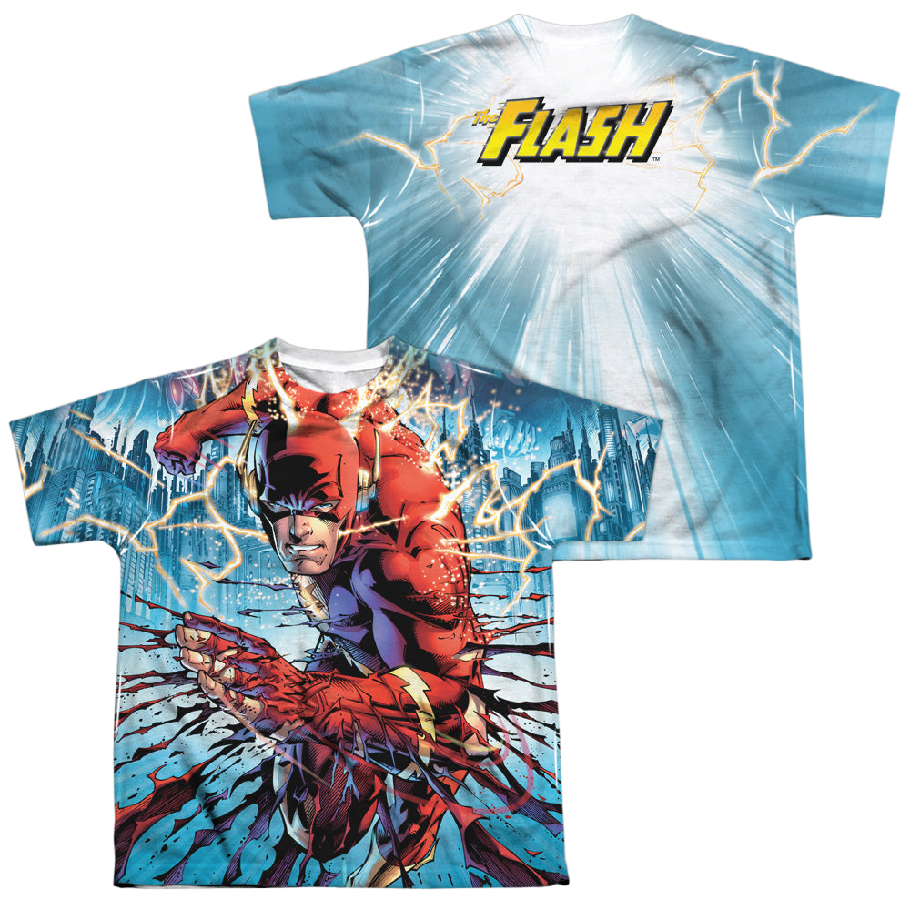Flash, The Ripping And Tearing - Youth All-Over Print T-Shirt Youth All-Over Print T-Shirt (Ages 8-12) The Flash