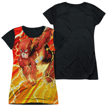 The Flash Lightning Dash juniors black back t-shirt