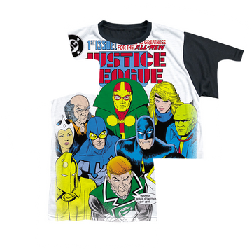 Justice League Return To Greatness youth black back t-shirt for ages 8 to 12