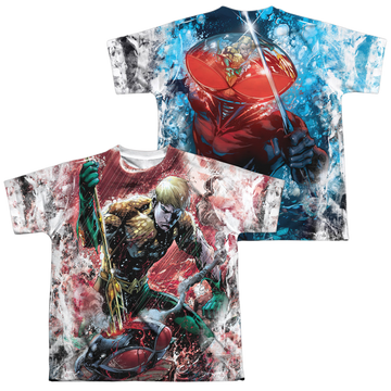 Aquaman Vs Manta youth all-over print t-shirt for ages 8 to 12