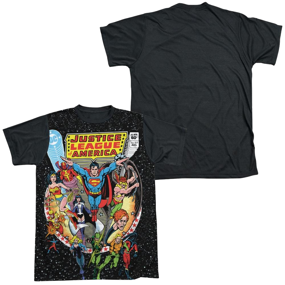 Justice League Stars Men's Black Back T-Shirt Men's Black Back T-Shirt Justice League