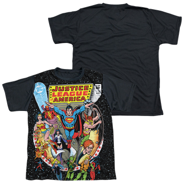 Justice League Stars youth black back t-shirt for ages 8 to 12