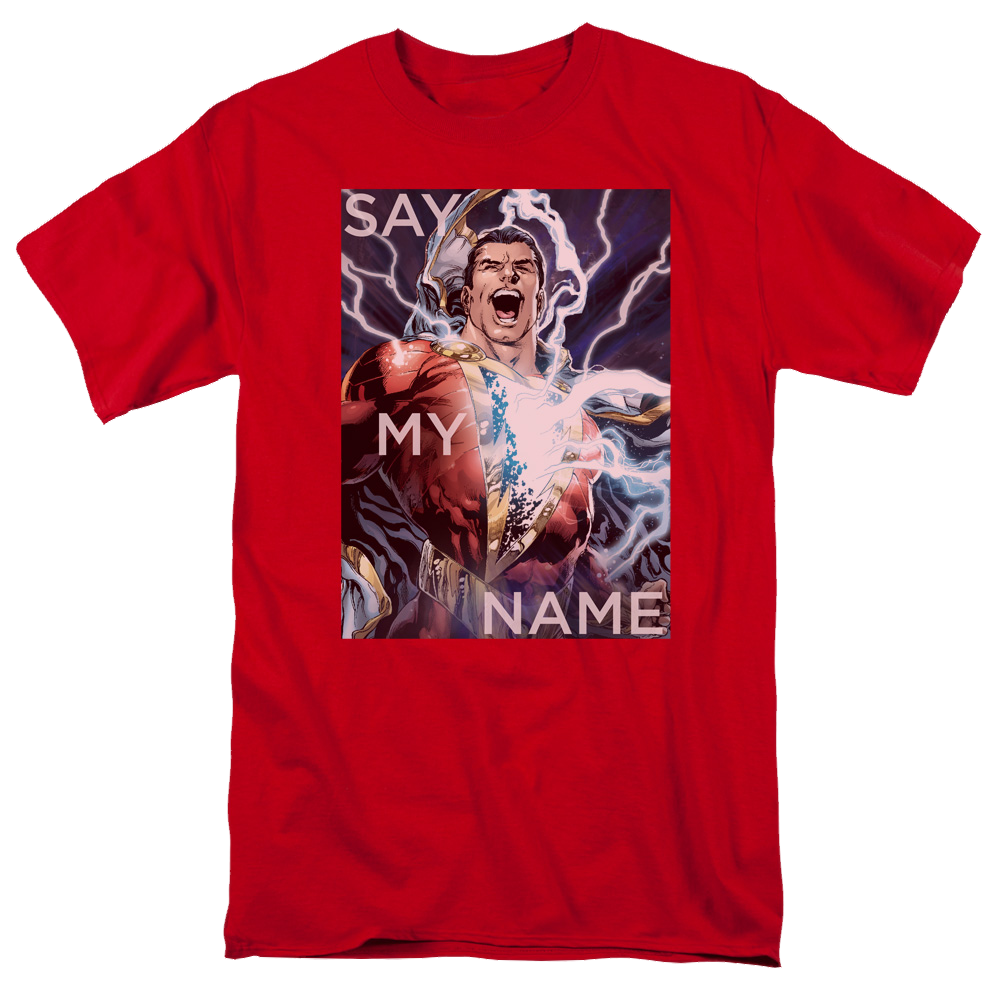 Justice League Say My Name Men's Regular Fit T-Shirt Men's Regular Fit T-Shirt Shazam
