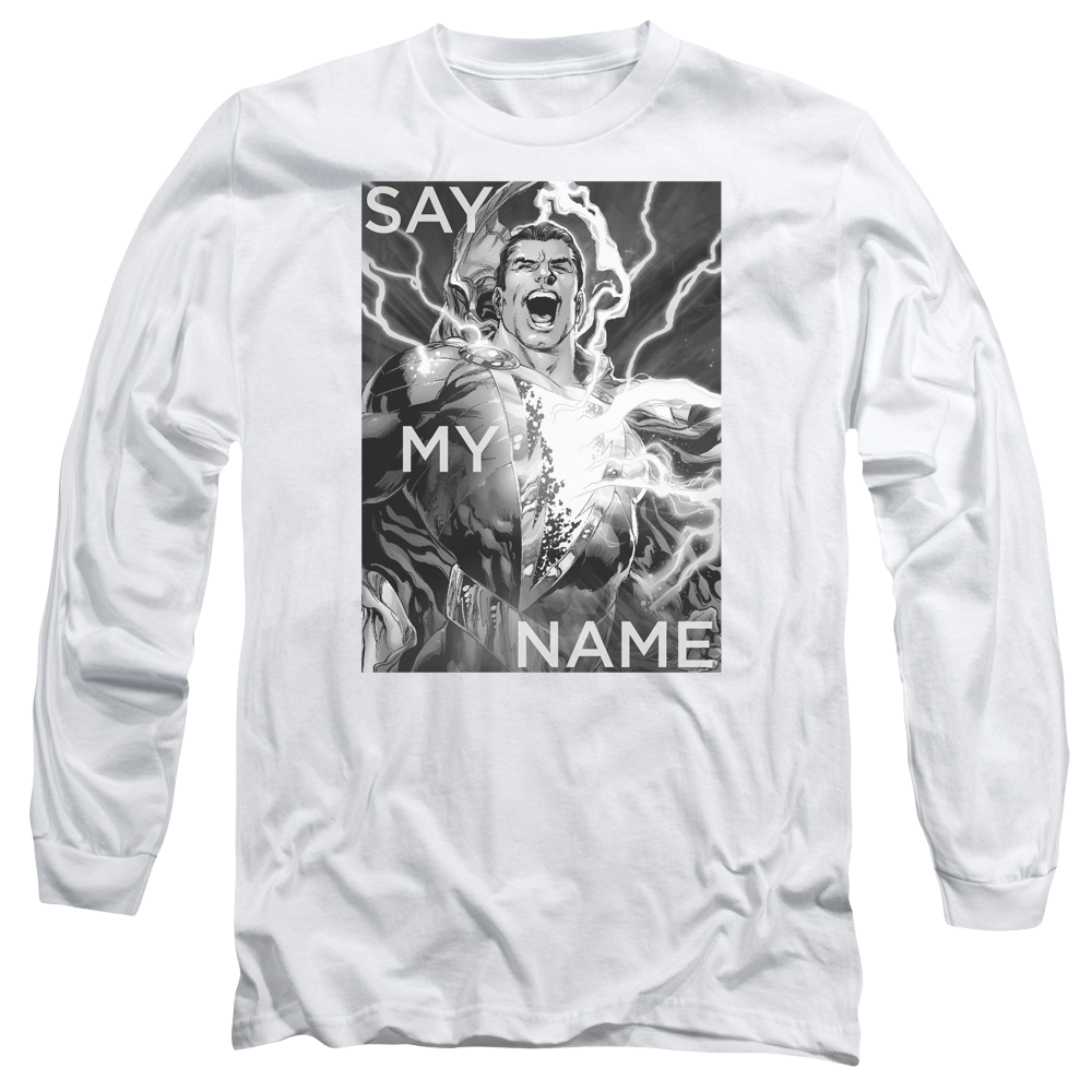 Justice League Say My Name Men's Long Sleeve T-Shirt Men's Long Sleeve T-Shirt Shazam