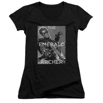 Green Arrow Trigger - Juniors V-Neck T-Shirt Juniors V-Neck T-Shirt Green Arrow
