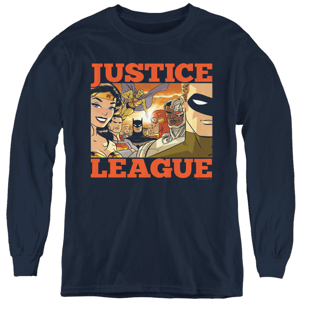 Justice League New Dawn Group - Youth Long Sleeve T-Shirt Youth Long Sleeve T-Shirt Justice League