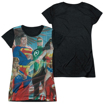 Justice League League Of Heroes Juniors Black Back T-Shirt Juniors Black Back T-Shirt Justice League