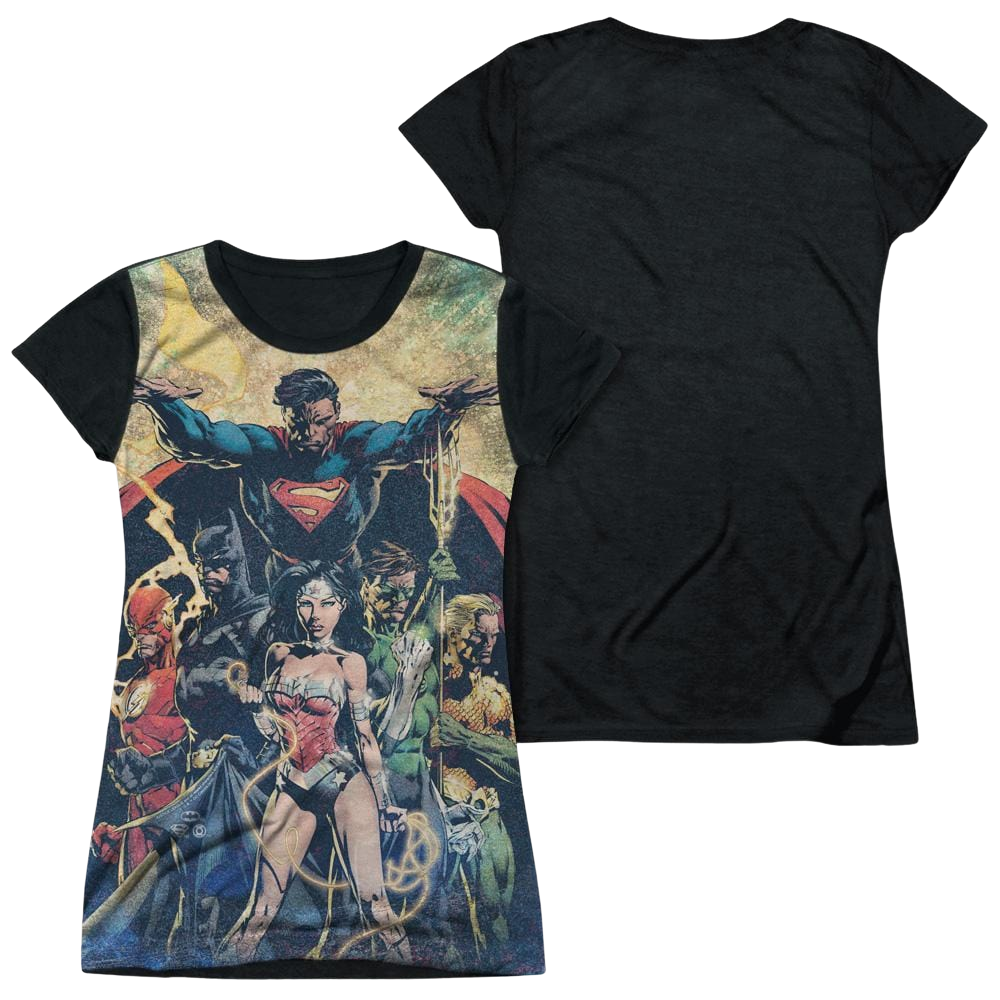Justice League Power Juniors Black Back T-Shirt Juniors Black Back T-Shirt Justice League